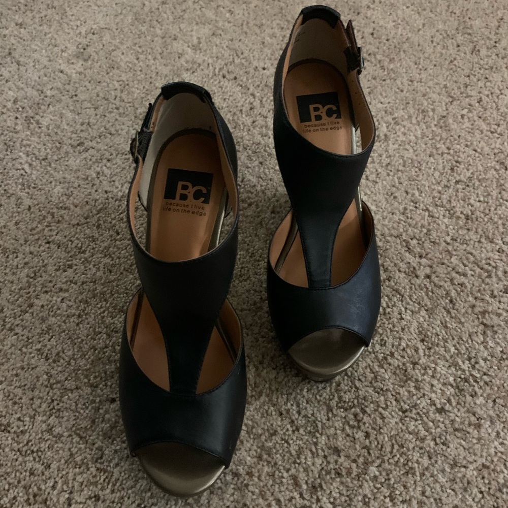 BC Leather Wedge Heel